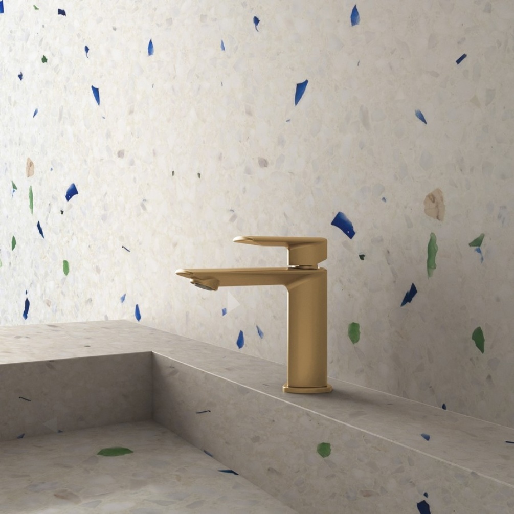 Crosswater Varda Brushed Brass Mono Basin Mixer Tap Lifestyle